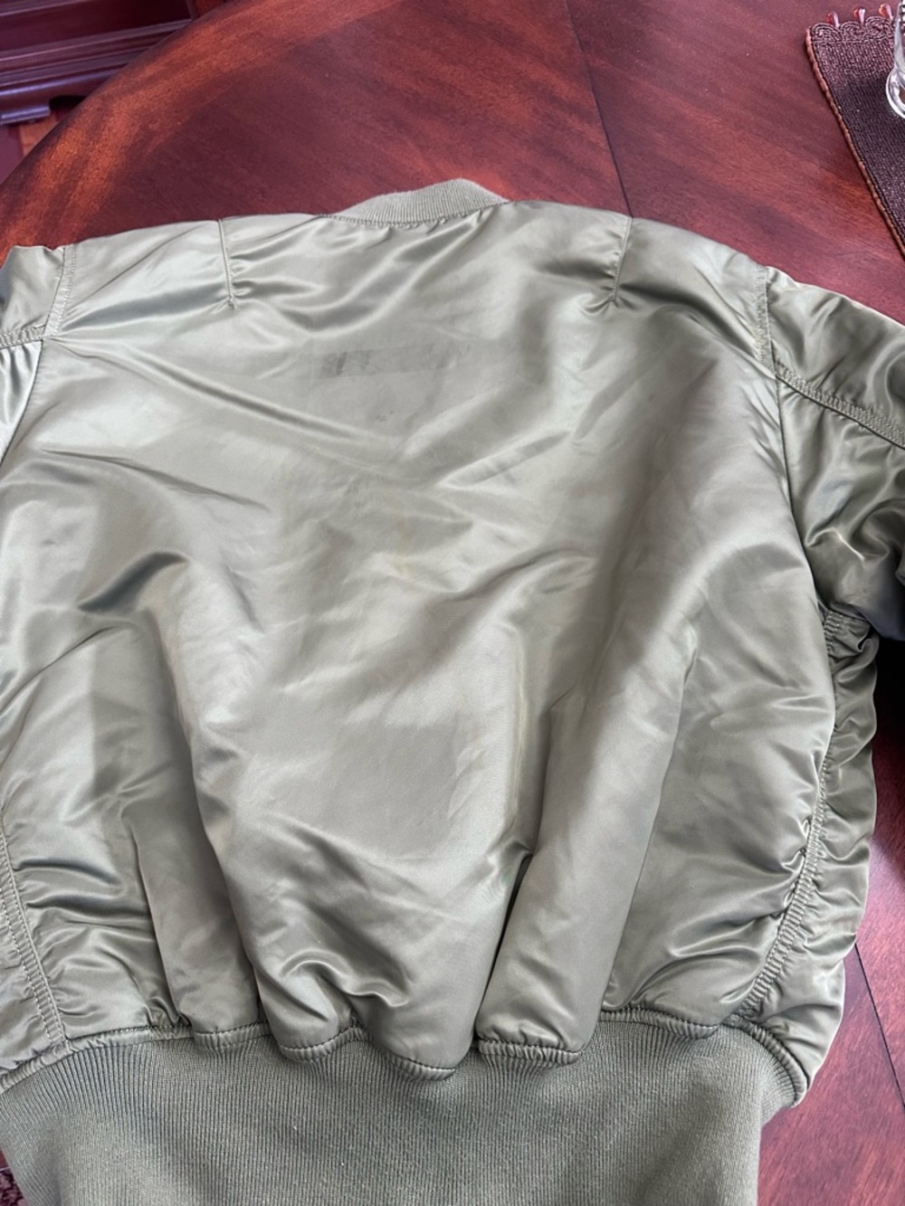 Alpha Industries Green Reversible Bomber Flight Jacket Military Tactical Utility - Picture 9 of 10